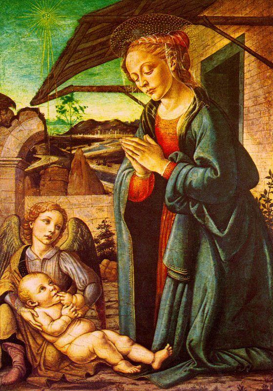 BOTTICINI, Francesco The Madonna Adoring the Child Jesus Germany oil painting art